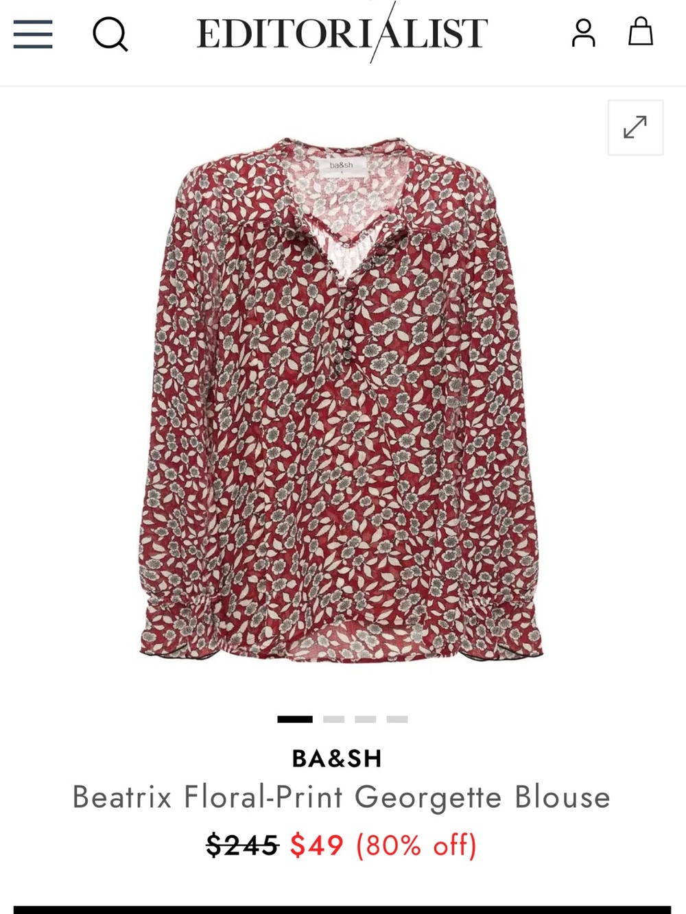 $245 BA&SH, the Beatrix floral blouse!